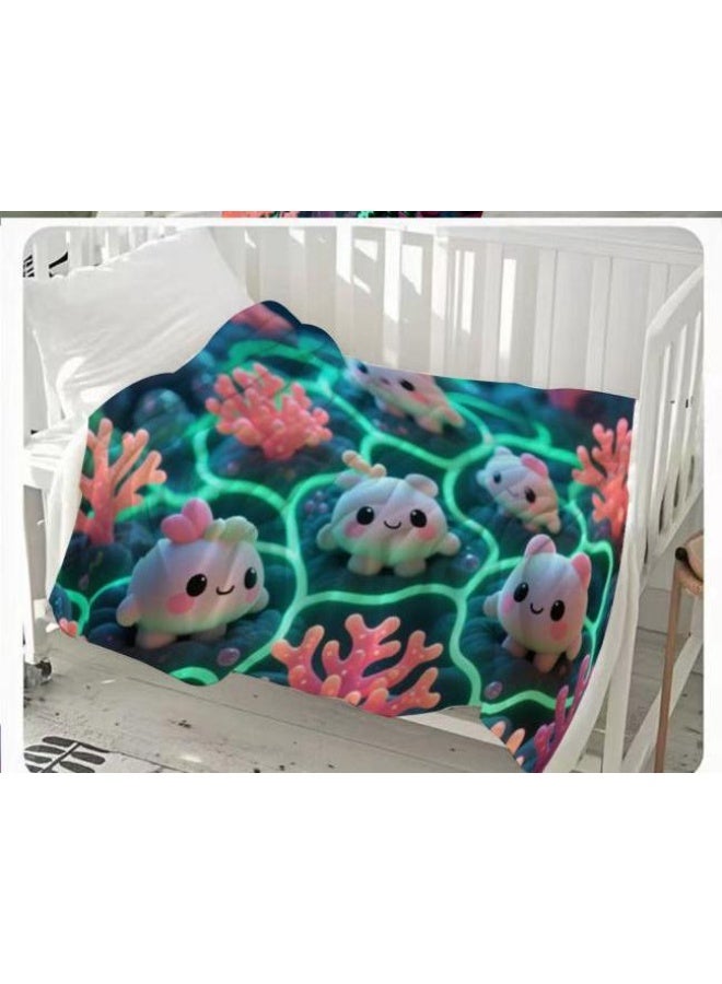 عام بطانية رقيقة من الفانيلا الكرتونية للأطفال والرضع (دافئة ومريحة، ومناسبة للنوم والألعاب) 70 سم * 100 سم - Image 2