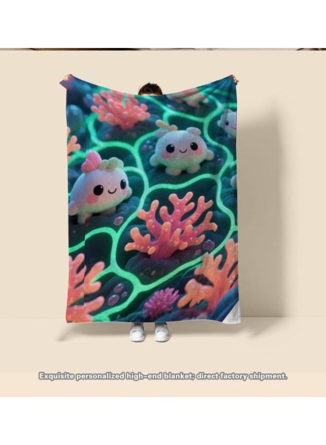 عام بطانية رقيقة من الفانيلا الكرتونية للأطفال والرضع (دافئة ومريحة، ومناسبة للنوم والألعاب) 70 سم * 100 سم - Image 1