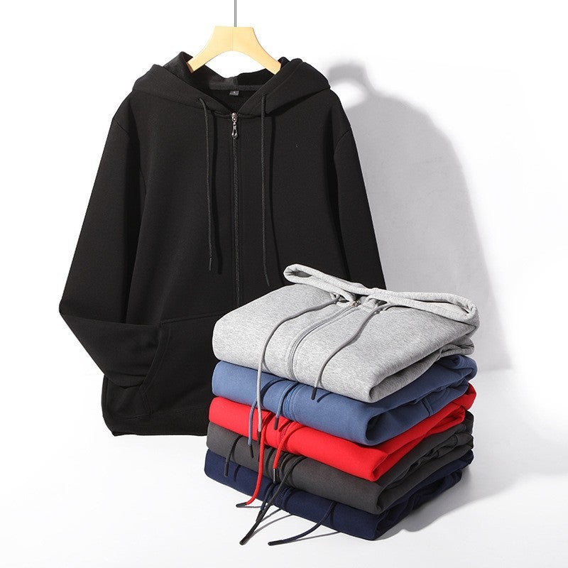 Men's Zip-Up Sweatshirt with Fleece Lining, Loose Fit - Image 2