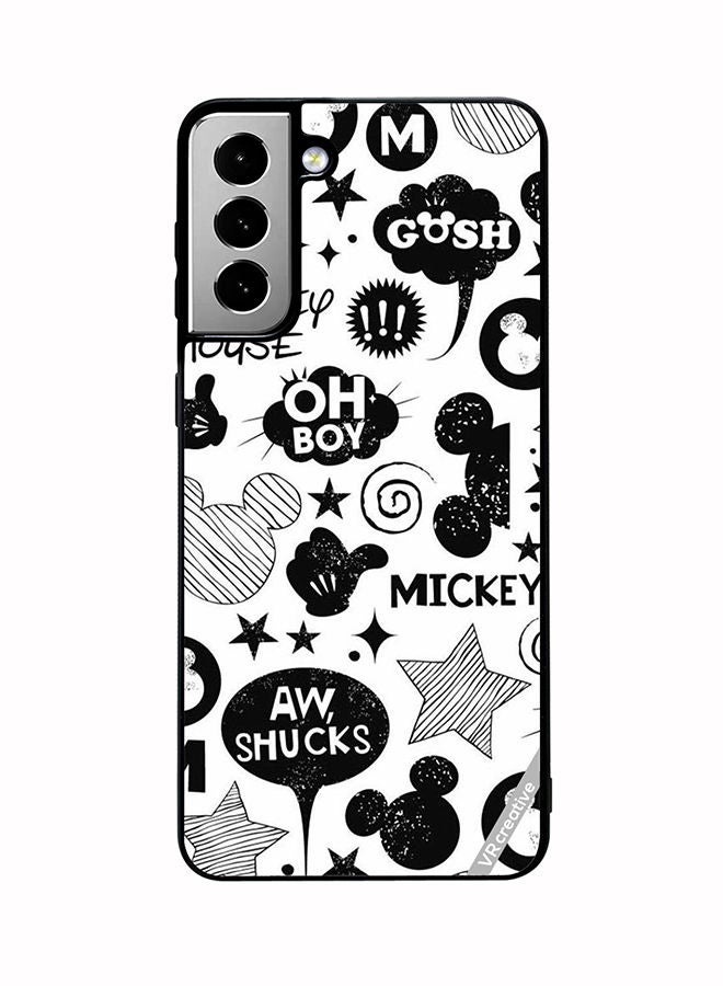 VR CREATIVE Protective Case Cover For Samsung Galaxy S21 FE 5G Monocrome Mickey Patt Design Multicolour - Image 1