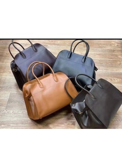 The Row Margaux15 Suede Leather Tote Bag for WomenPlain brown gold buckle Margaux15 Plain brown gold buckle Margaux15
