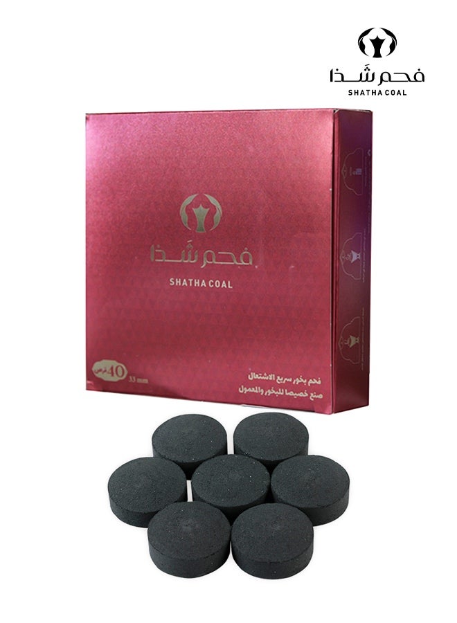 SHATHA COAL 40 Pcs Premium Bakhoor Charcoal Tablets – Fast Lighting, Long Lasting & Smokeless Incense Charcoal for Oud & Bakhoor Burners - Image 1