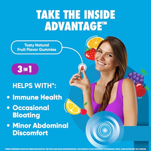 Digestive Advantage Daily Probiotic Gummies for Digestive Health, Gut Health & Immune Support, Probiotics for Men and Women (80ct) - Delicious Natural Fruit Flavor* (Pack of 2) - Image 3