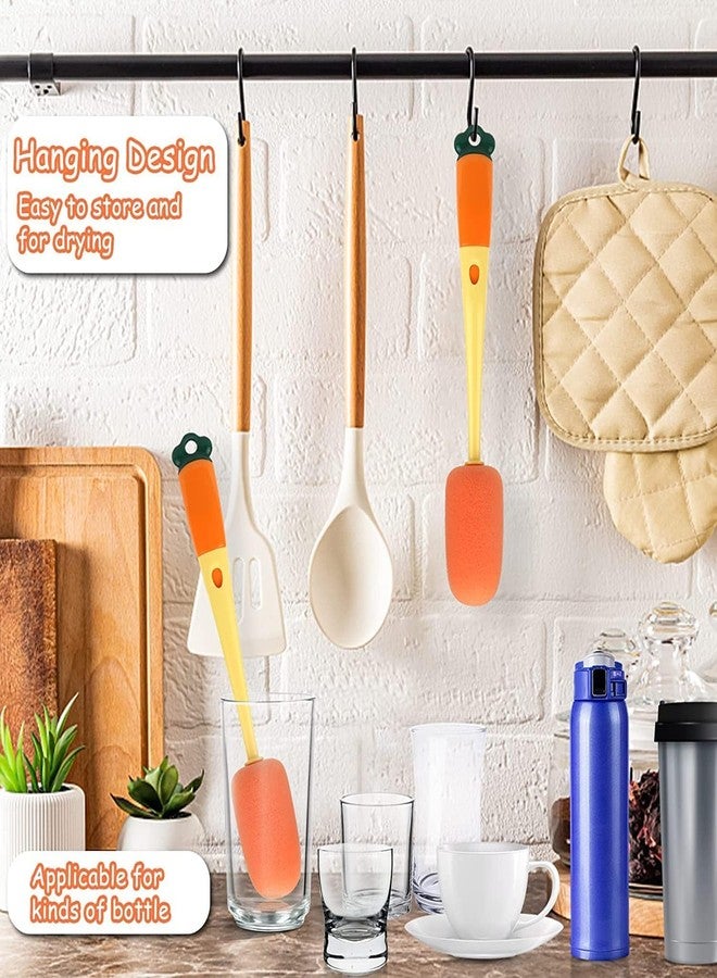 HEVIR 3 in 1 Multi Bottle Cleaning Brush - Sponge Baby Bottle & Cup Cleaner - Long Handle, Replaceable Sponge & Silicone Cover Brush for Water Bottles, Tumblers, Cups - Image 3