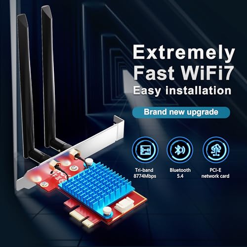 BZIZU WiFi 7 PCIE Card for Desktop PC,Ultra-Fast 9.3Gbps, Intel BE200, Tri-Band 320MHz,Latest Bluetooth 5.4,Ideal for Gaming Streaming,Windows 10/11 64bit - Image 3