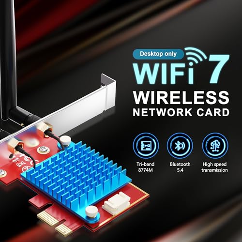 BZIZU WiFi 7 PCIE Card for Desktop PC,Ultra-Fast 9.3Gbps, Intel BE200, Tri-Band 320MHz,Latest Bluetooth 5.4,Ideal for Gaming Streaming,Windows 10/11 64bit - Image 2