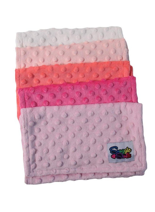 Snuggle Stuffs Baby Girls 5 Pack Minky Dot Burp Cloths - Shades Pink - Image 2