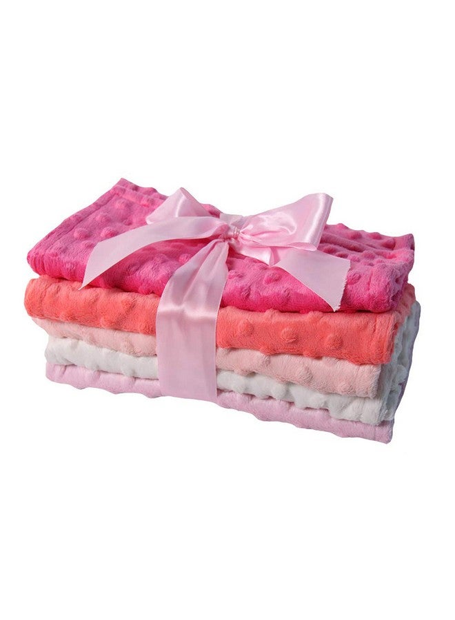Snuggle Stuffs Baby Girls 5 Pack Minky Dot Burp Cloths - Shades Pink - Image 1