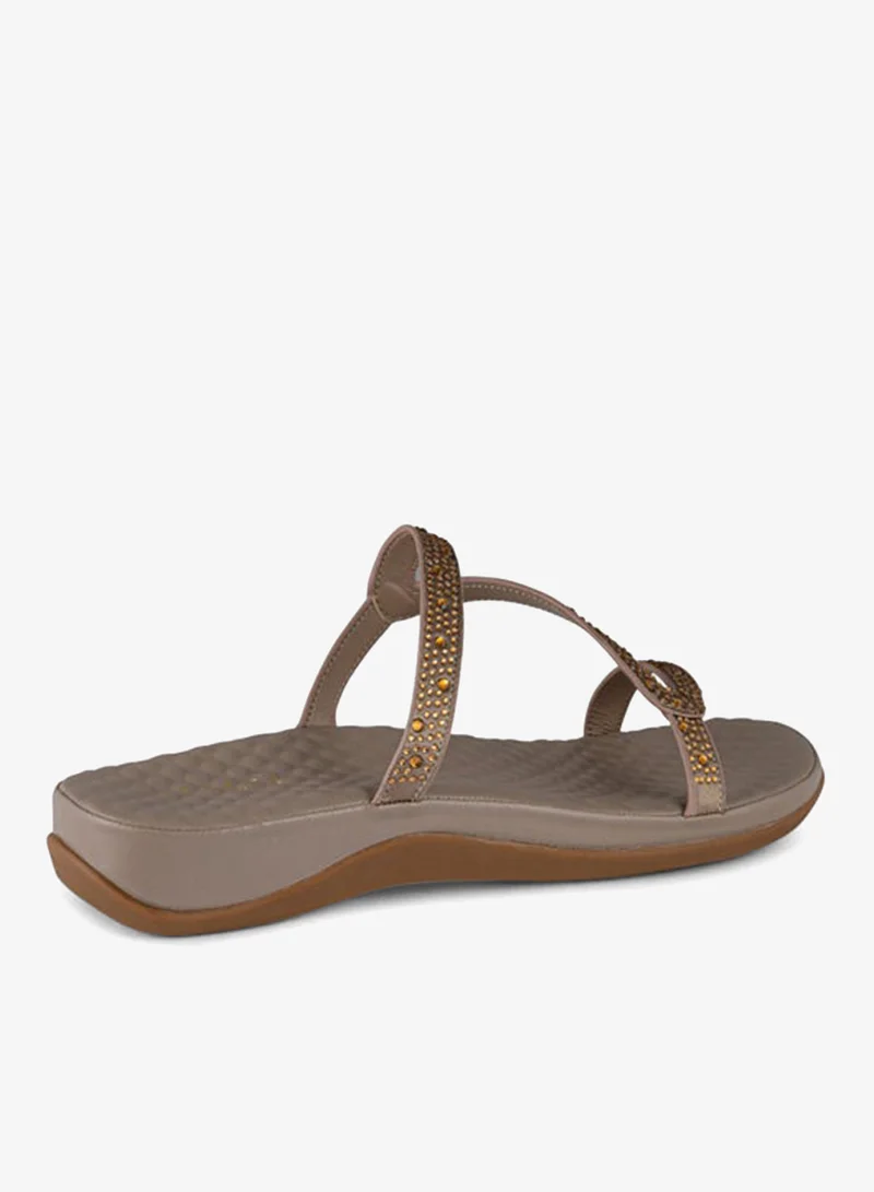 Vincci Brown Women Multi Strap Flat Sandals for Women | Best Price UAE
