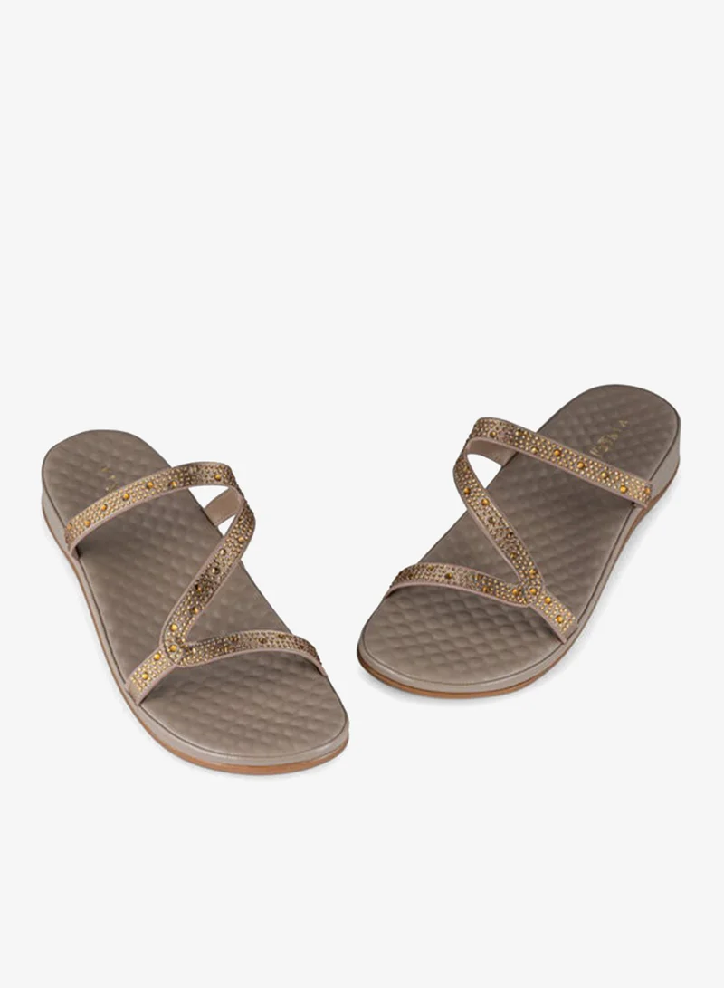 Vincci Brown Women Multi Strap Flat Sandals for Women | Best Price UAE