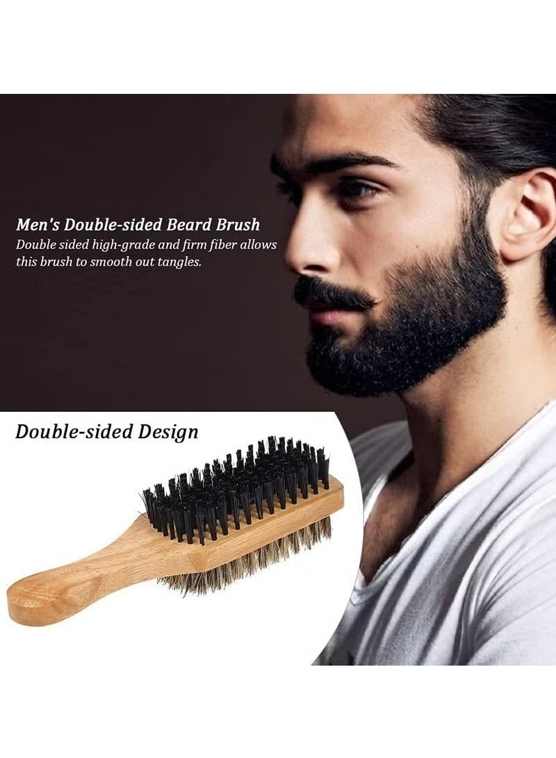 Beard Brush Double-Sided Facial Hair Brush Shaving Comb Male Mustache Brush - Image 3