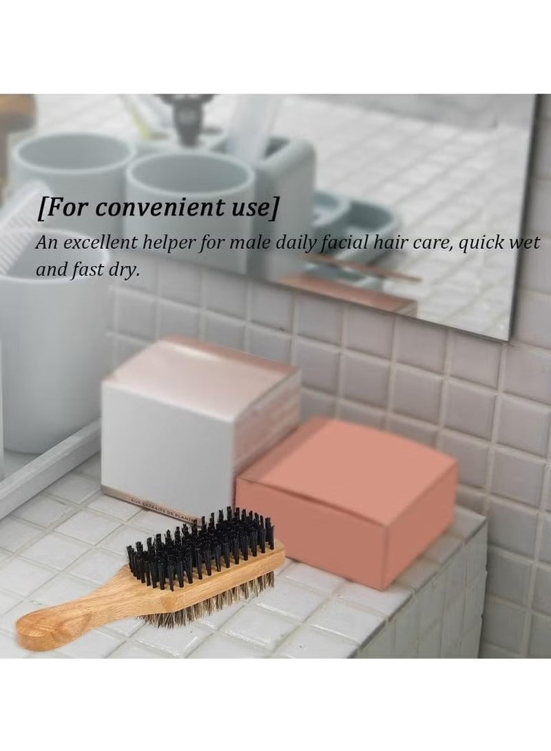 Beard Brush Double-Sided Facial Hair Brush Shaving Comb Male Mustache Brush - Image 5