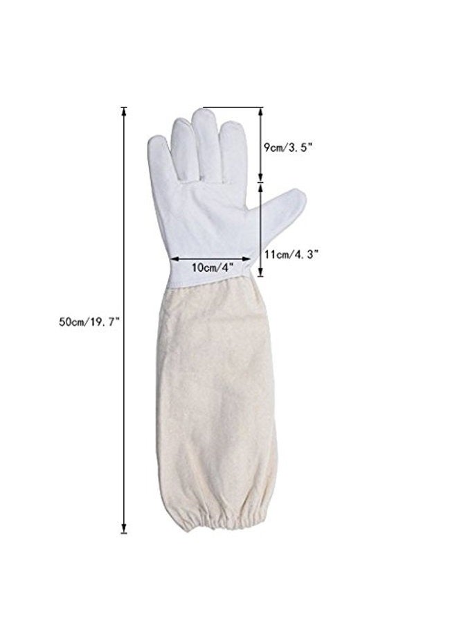 KINGLAKE Beekeeping Gloves Goatskin A Pair of Beekeeping Protective Gloves with Sleeves Large Perfect for The Beginner Beekeeper - Image 2