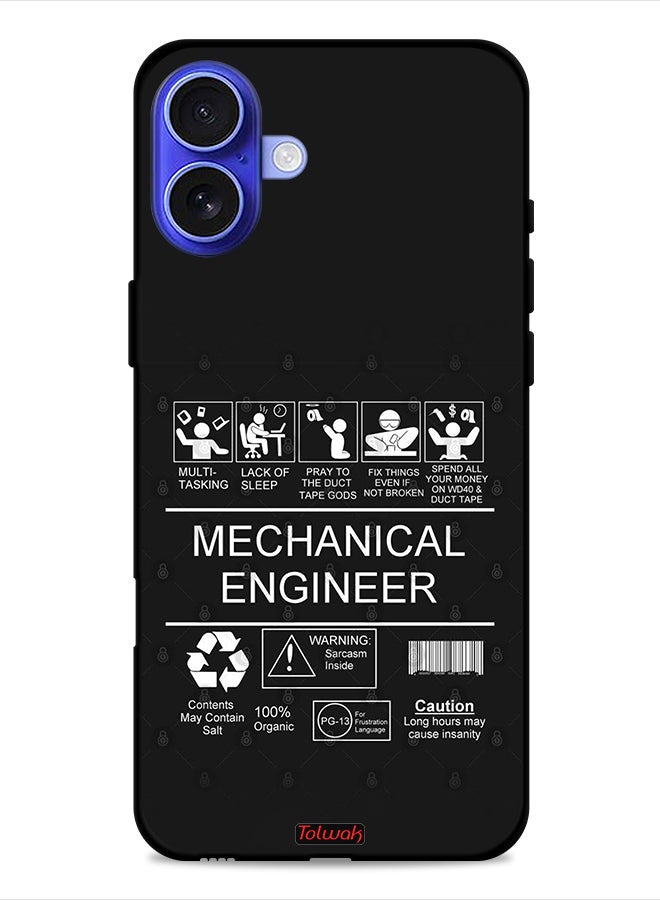 Tolwak Apple iPhone 16 Plus Protective Case Cover Mechanical Engineer Sticker - Image 1