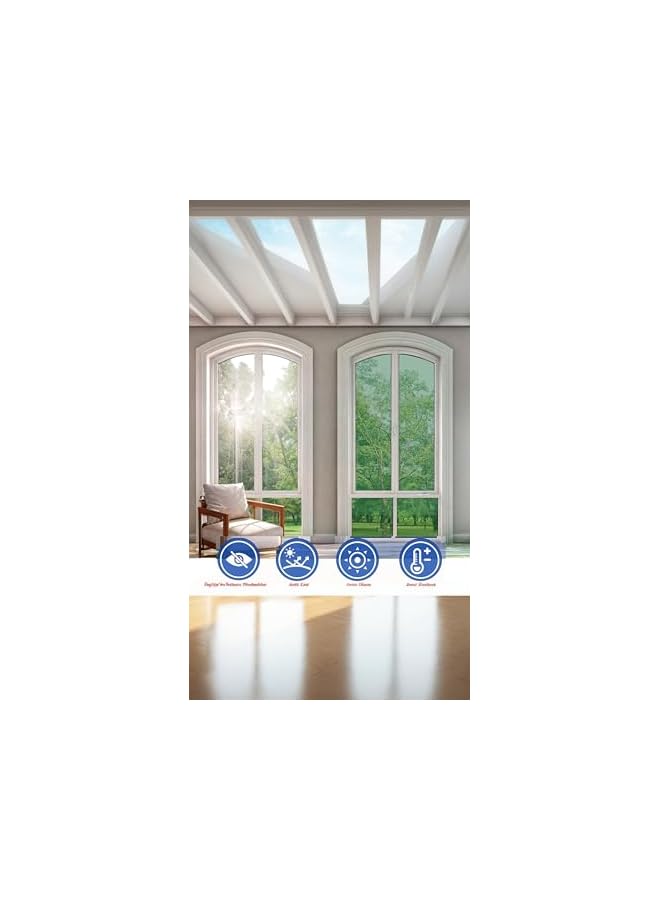 The Bros Premium Blue Daytime Privacy Window Film - Non-Adhesive Reflective Mirror Tint for Home and Office - Sun Blocking Glass Film - Size: 23.6x39.4 inches - Image 4