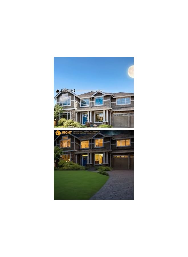 The Bros Premium Blue Daytime Privacy Window Film - Non-Adhesive Reflective Mirror Tint for Home and Office - Sun Blocking Glass Film - Size: 23.6x39.4 inches - Image 3