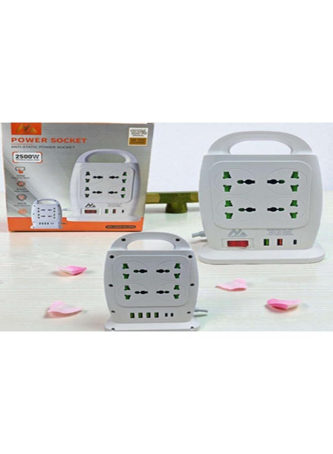 A022-7U 8-Socket Power Strip with 7 USB + 2 Type-C – Multi-Device Charging with Fuse Protection
