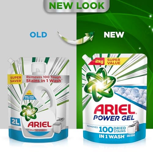 Ariel Power Gel Liquid Detergent for Top Load & Semi Auto – 2kg | Removes 100 Dried Stains in 1 Wash | Faster Dissolving | Long-Lasting Fragrance | Color Protection | At the price of Powders - Image 2