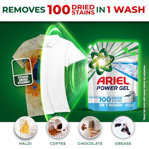 Ariel Power Gel Liquid Detergent for Top Load & Semi Auto – 2kg | Removes 100 Dried Stains in 1 Wash | Faster Dissolving | Long-Lasting Fragrance | Color Protection | At the price of Powders - Image 3