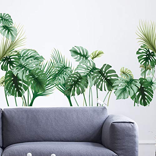 Eutecado Tropical Wall Decals Palm Leaf Wall Stickers for Living Room, Green Plants Wall Decor Posters Vinyl Peel and Stick Art Murals for Bedroom Nursery Office - Image 4