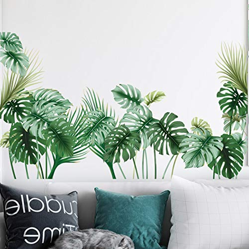 Eutecado Tropical Wall Decals Palm Leaf Wall Stickers for Living Room, Green Plants Wall Decor Posters Vinyl Peel and Stick Art Murals for Bedroom Nursery Office - Image 5