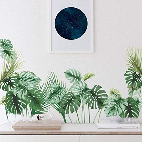 Eutecado Tropical Wall Decals Palm Leaf Wall Stickers for Living Room, Green Plants Wall Decor Posters Vinyl Peel and Stick Art Murals for Bedroom Nursery Office - Image 3
