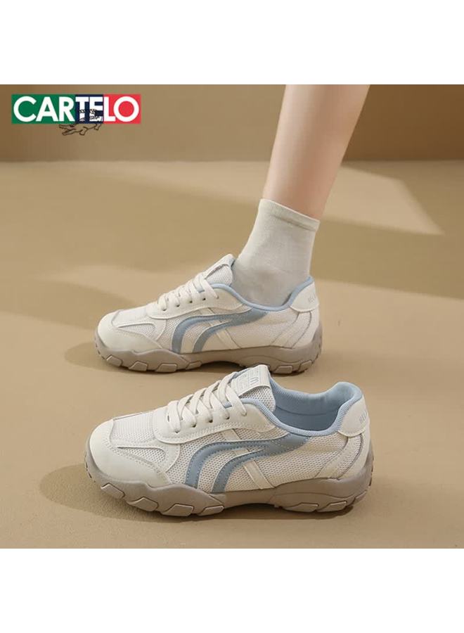 Cartelo Crocodile Women's Casual Lightweight Spring Sports Shoes Versatile Sneakers 1612 Light Blue Size 38 - Image 5