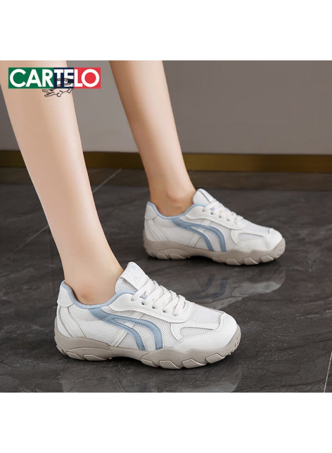 Cartelo Crocodile Women's Casual Lightweight Spring Sports Shoes Versatile Sneakers 1612 Light Blue Size 38 - Image 4