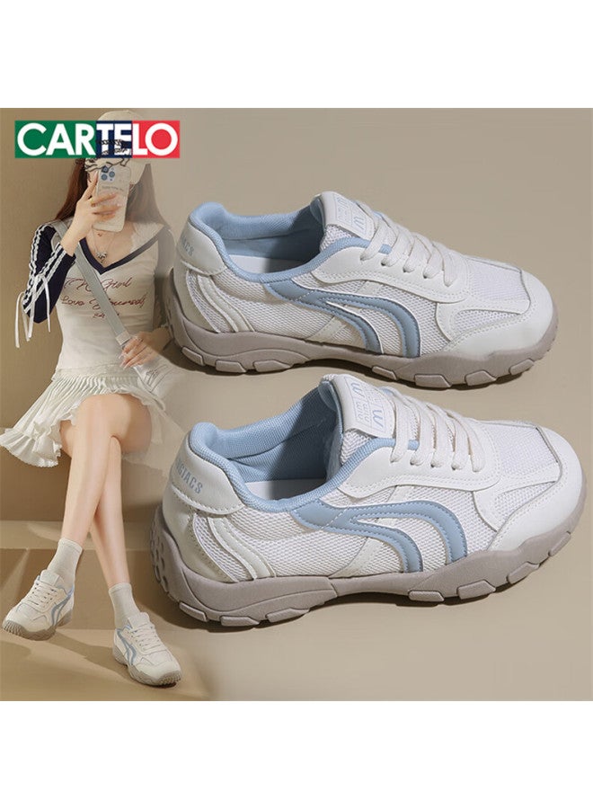 Cartelo Crocodile Women's Casual Lightweight Spring Sports Shoes Versatile Sneakers 1612 Light Blue Size 38 - Image 1