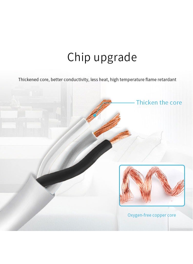 سلك تمديد شرائط الطاقة 6 منافذ، محول قابس عالمي مع 4 منافذ USB واقي من زيادة التيار الكهربائي، مقبس شحن مع سلك تمديد جريء بطول 2 متر أسود  - Image 5