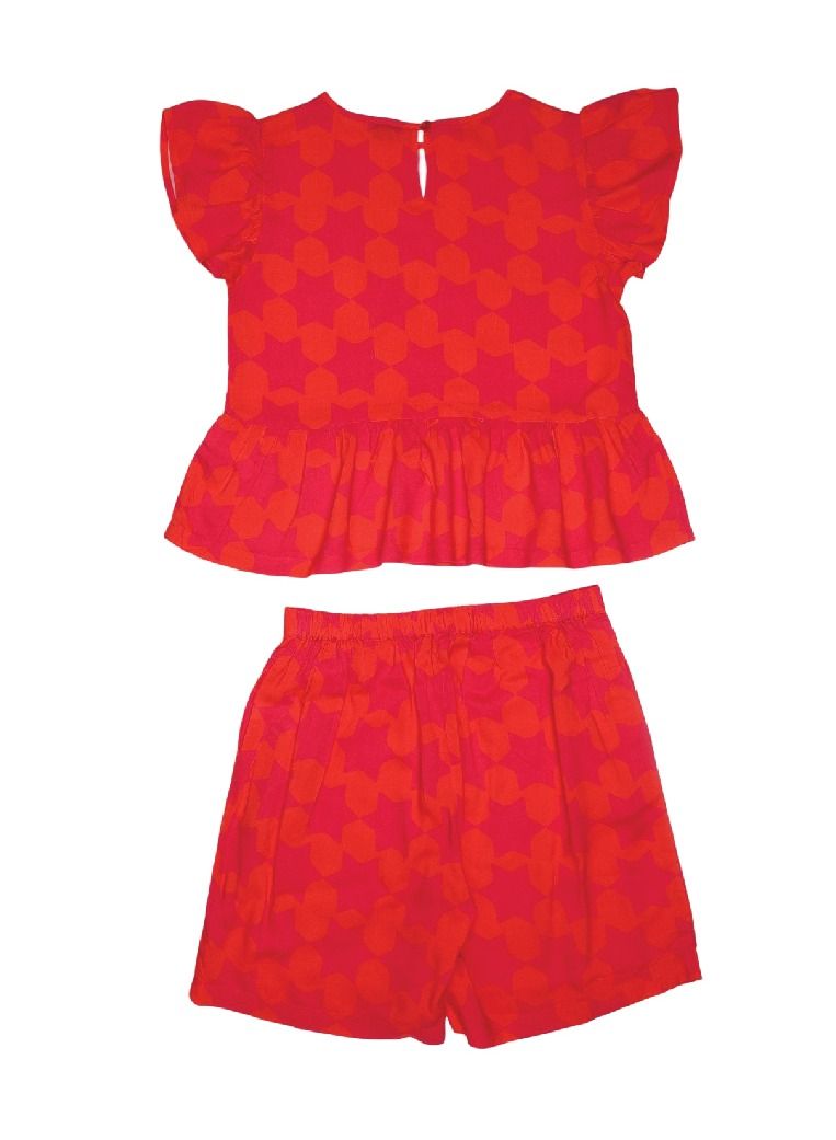 AIKO - Girls Rayon Top and Shorts Set with Cute Star Design 7-8Years - Image 3