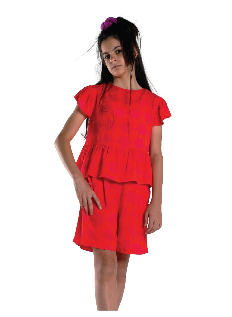 AIKO - Girls Rayon Top and Shorts Set with Cute Star Design 7-8Years - Image 5