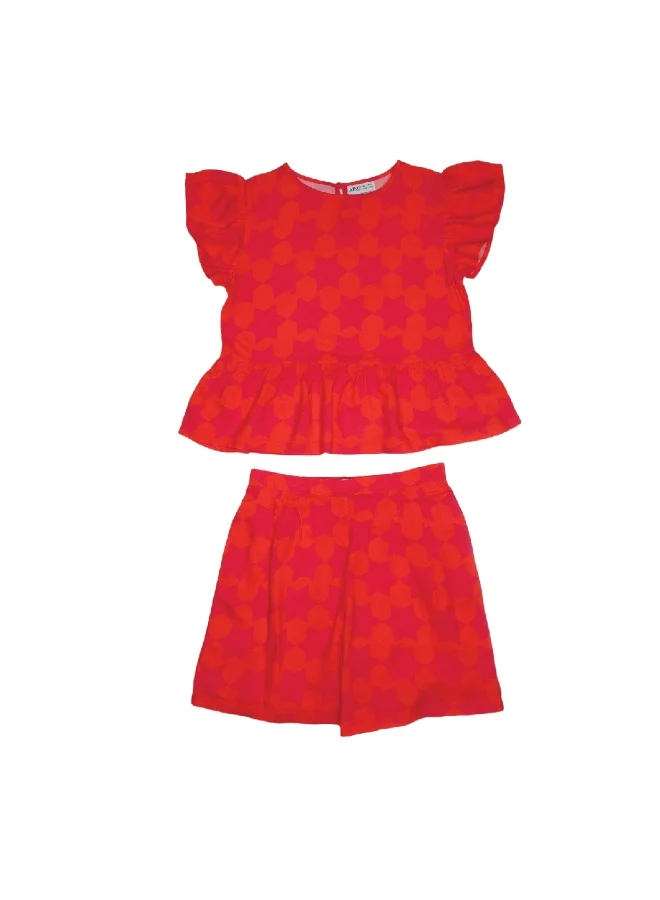 AIKO AIKO - Girls Rayon Top and Shorts Set with Cute Star Design