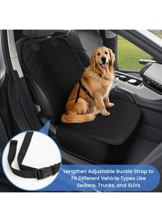 ELONGRIVER Dog Car Seat Covers, Waterproof Front Seat Cover for Dogs, Scratch-Proof, Nonslip Pet Passenger Seat Cover Protector, Universal Fit for Cars Trucks SUVs, Standard Size, 2 Packs Black - Image 2