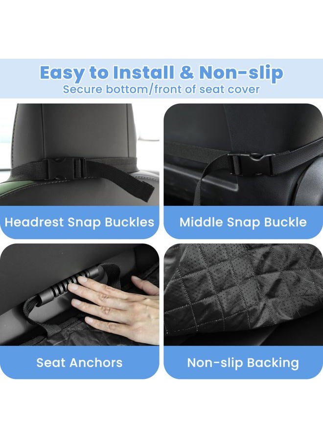 ELONGRIVER Dog Car Seat Covers, Waterproof Front Seat Cover for Dogs, Scratch-Proof, Nonslip Pet Passenger Seat Cover Protector, Universal Fit for Cars Trucks SUVs, Standard Size, 2 Packs Black - Image 4