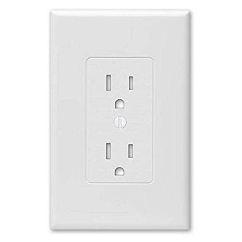 Taymac 2600W Masque Revive Polycarbonate White 1-Gang Cover, Replaces Old and Discolored Wall Plate for Electrical Outlet, Decor and Home Improvement Essentials - Image 1