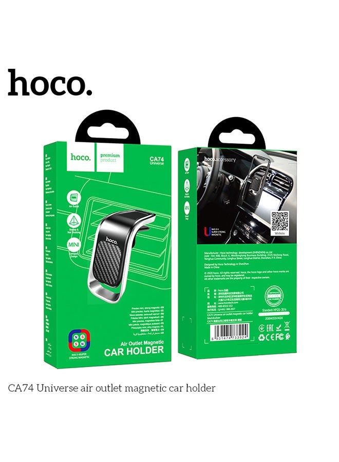 هوكو. حامل هاتف CA74 Universe مغناطيسي لفتح الهواء (أسود/فضي) - Image 5