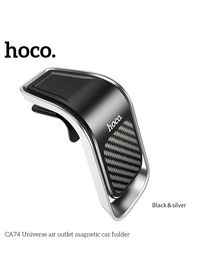 هوكو. حامل هاتف CA74 Universe مغناطيسي لفتح الهواء (أسود/فضي) - Image 2