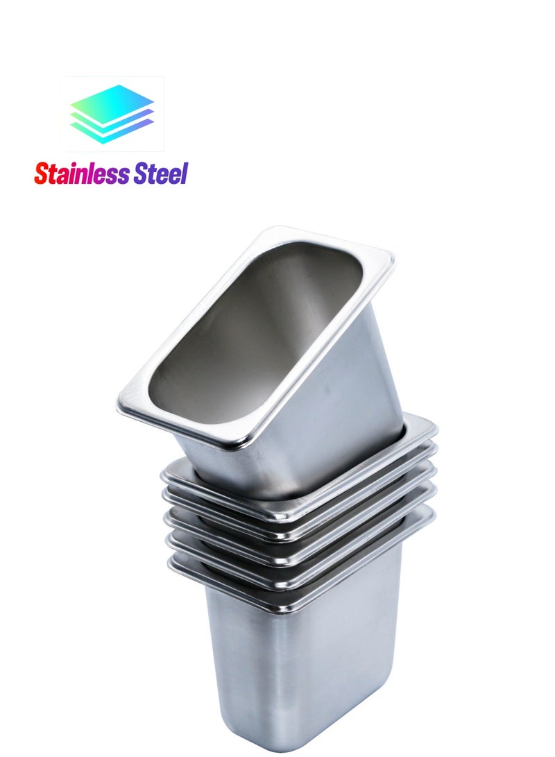 GRACE KITCHEN 1/9 150MM Deep Stainless Steel Gastro norm Food Containers - 6 PCS / Bainmarie Food Pan Inserts - Image 1