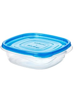 sistema Sistema Takealongs Square food storage, Clear with blue lid, 669ML, Pack of 4, Phthlate & BPA free and Dishwasher & Microwave Safe.  - Image 3