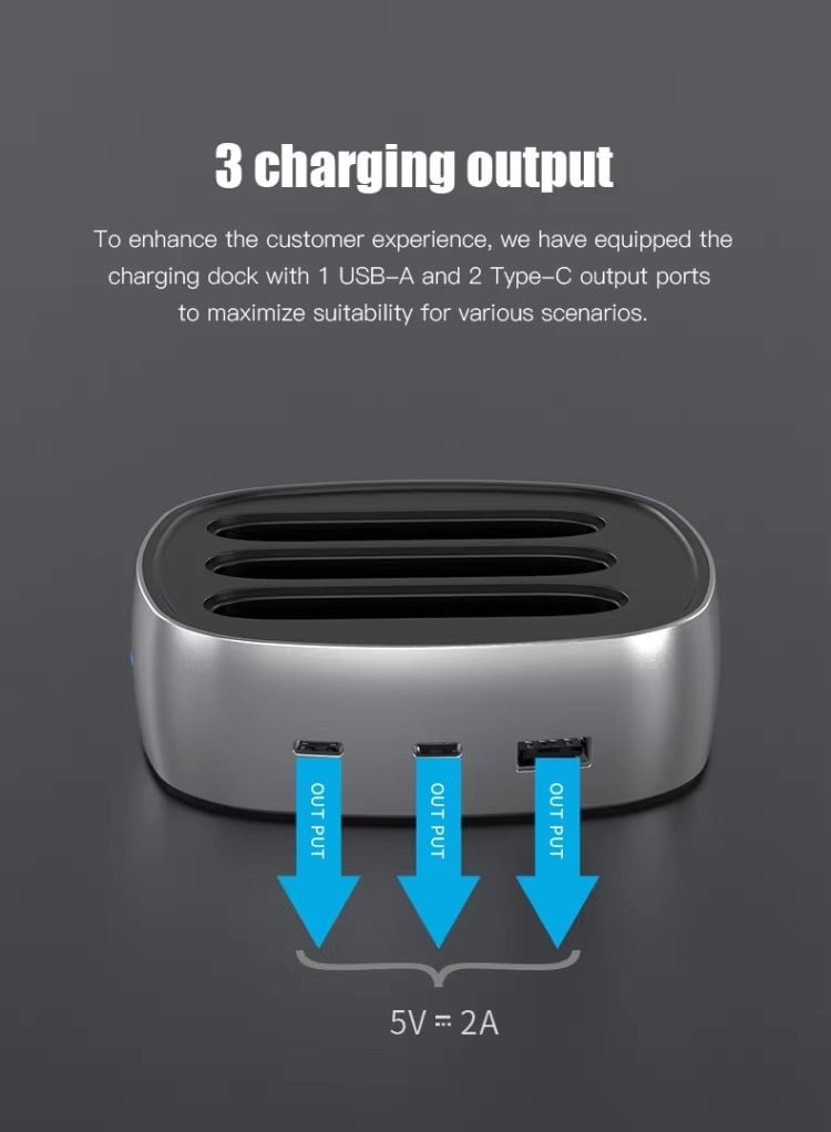 WST 3-Pack Portable Ultra Slim Power Banks, 10000 mAh Each, LED Digital Display PD Fast Charging, Shared Charging Dock Station for Home, Cafe, Office, Hotel, Restaurant, etc. (Color: White) - Image 4