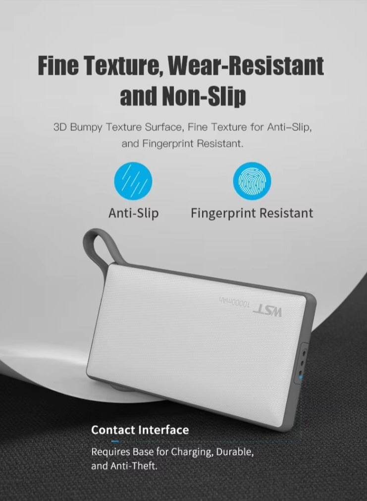 WST 3-Pack Portable Ultra Slim Power Banks, 10000 mAh Each, LED Digital Display PD Fast Charging, Shared Charging Dock Station for Home, Cafe, Office, Hotel, Restaurant, etc. (Color: White) - Image 5