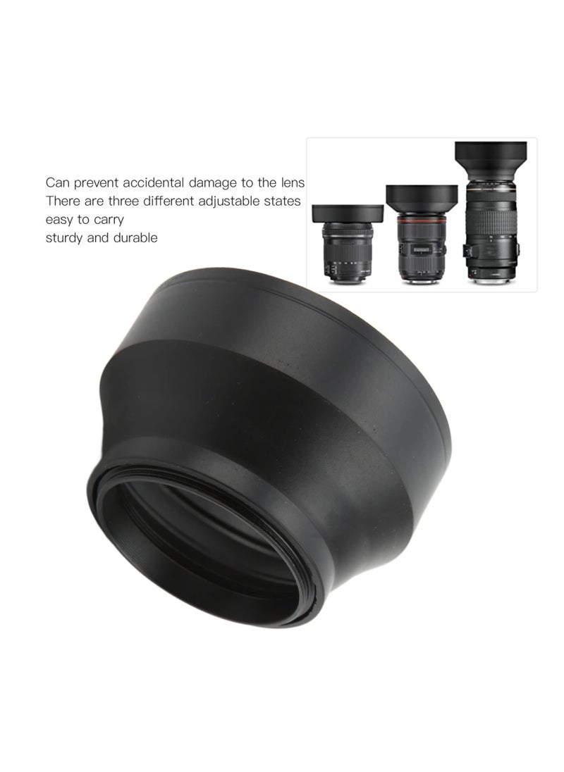 Excefore - Universal Camera Lens Hoods, Collapsible Rubber Digital Lens Hood, Prevent Astigmatism Prevent Damage Digital Lens Hood for Camera, Fits for 49mm/52mm/55mm/58mm (49mm) - Image 1