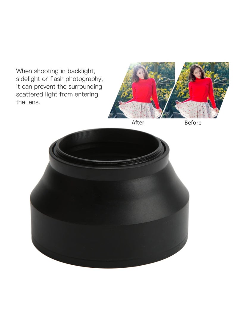 Excefore - Universal Camera Lens Hoods, Collapsible Rubber Digital Lens Hood, Prevent Astigmatism Prevent Damage Digital Lens Hood for Camera, Fits for 49mm/52mm/55mm/58mm (49mm) - Image 1