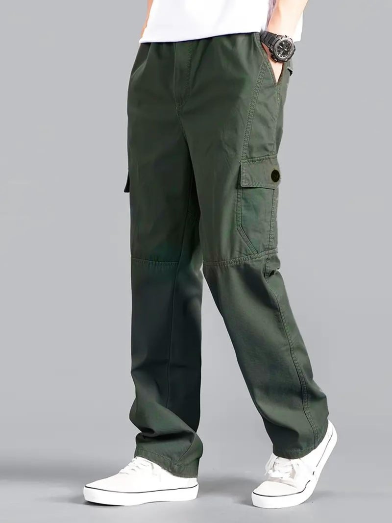 Lymio Men Cargo || Cotton Cargo Pants for Men (119-Green-2XL) - Image 4