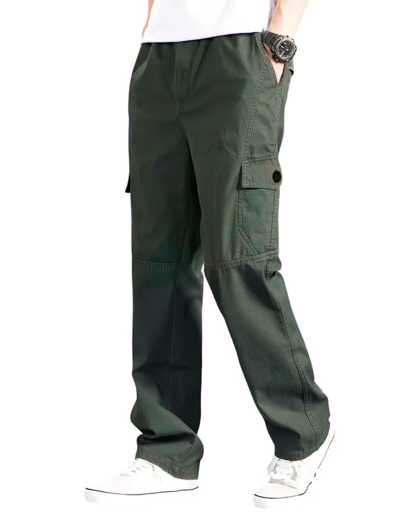 Lymio Men Cargo || Cotton Cargo Pants for Men (119-Green-2XL) - Image 1