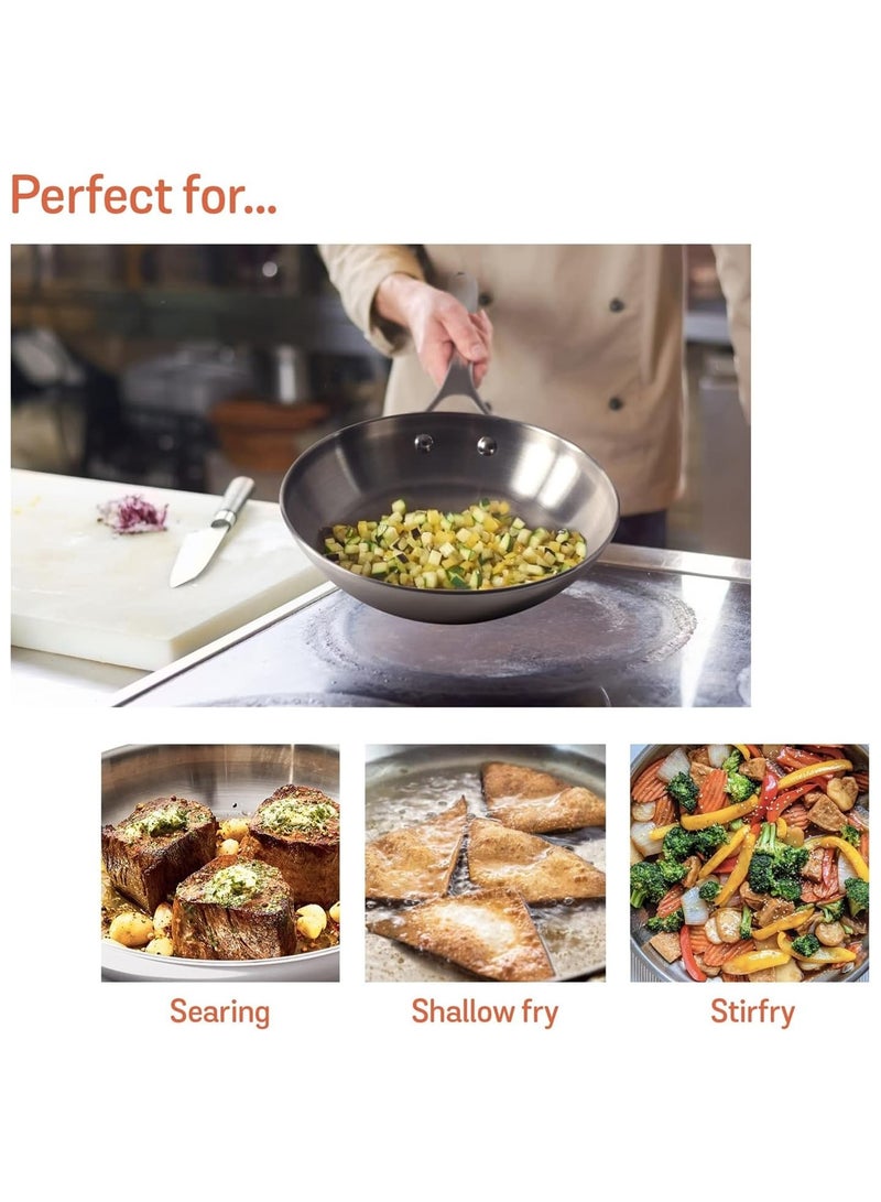 Meyer Select 26cm Stainless Steel Frying Pan – Induction Compatible Frypan, Oven & Dishwasher Safe, Even Heat Base, Metal Utensil Safe - Image 3