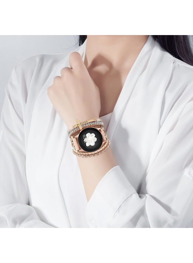 Fancywrist Boho Leather Bracelet for Samsung Galaxy Watch 8/7/6/5/4 Band 40 44mm Women, 20mm Cute Multilayer Adjustable Strap for Galaxy Watch 8 Classic 6 4 Classic 43mm 47mm 42mm 46mm/Watch 5 Pro 45mm /Active2 - Image 5