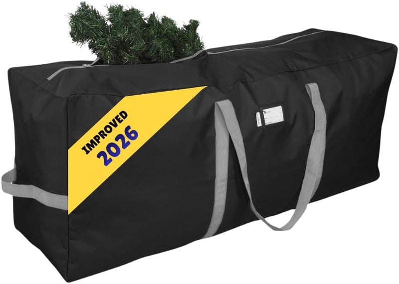 Primode Heavy Duty Christmas Tree Storage Bag, Fits Up to 9 Ft. Tall Disassembled Trees, 25" H X 20" W X 65" L, Durable 600D Oxford Material, Heavy Duty Xmas Storage Container (Black) - Image 1