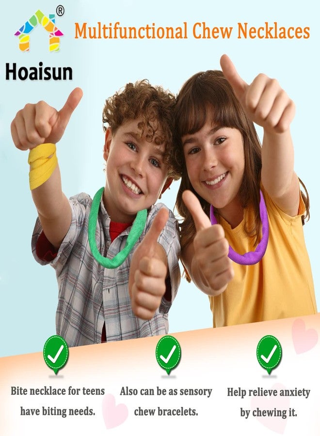Hoaisun Chew Necklaces for Sensory Kids, Cloth Fabric Necklace Oral Toys for Boys Girls Alternative to Chewing, Terry Absorbent Chewy Toy Autism for ADHD SPD Fidgeting 6 Pack - Image 3